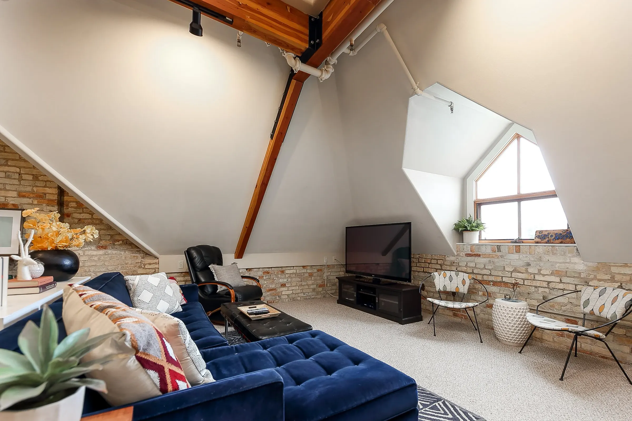 Cozy corner perfect for reading or relaxing at Spiral Sanctuary